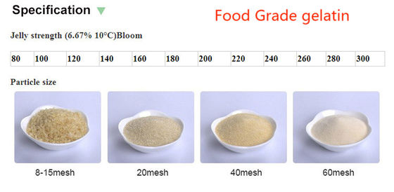 Iso Bovine Gelatin Powder Viscosity 1.0-2.0 Mpa.S Plate Count ≤1000 Cfu/G Food